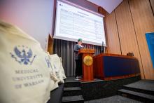 wystąpienie podczas konferencji